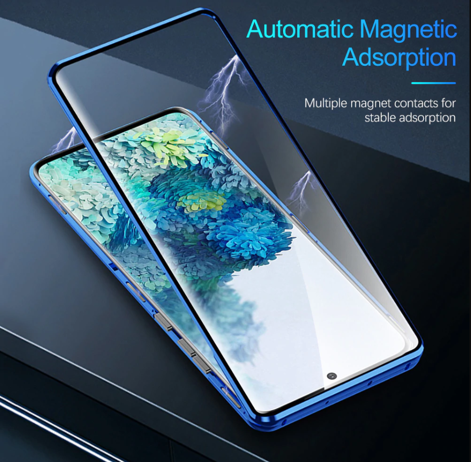 OEM Huawei P40 Pro Skal Magnetisk Metallram + Härdat Glas Fram och Bak