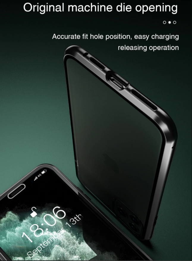 OEM Huawei P40 Pro Skal Magnetisk Metallram + Härdat Glas Fram och Bak