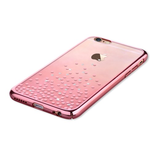 Comma Comma Skal med Swarovski-stenar till Apple iPhone 6(S) Plus - Polka (RoseGold)