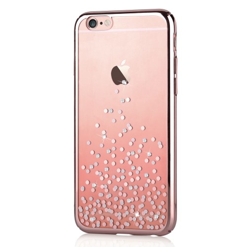 Comma Comma Skal med Swarovski-stenar till Apple iPhone 6(S) Plus - Polka (RoseGold)