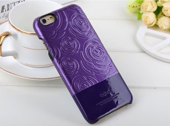 KajsaCases Kajsa 3D Rose Flower Skal till Apple iPhone 6(S) Plus / 6S Plus - Lila