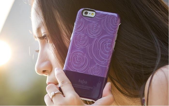 KajsaCases Kajsa 3D Rose Flower Skal till Apple iPhone 6(S) Plus / 6S Plus - Lila