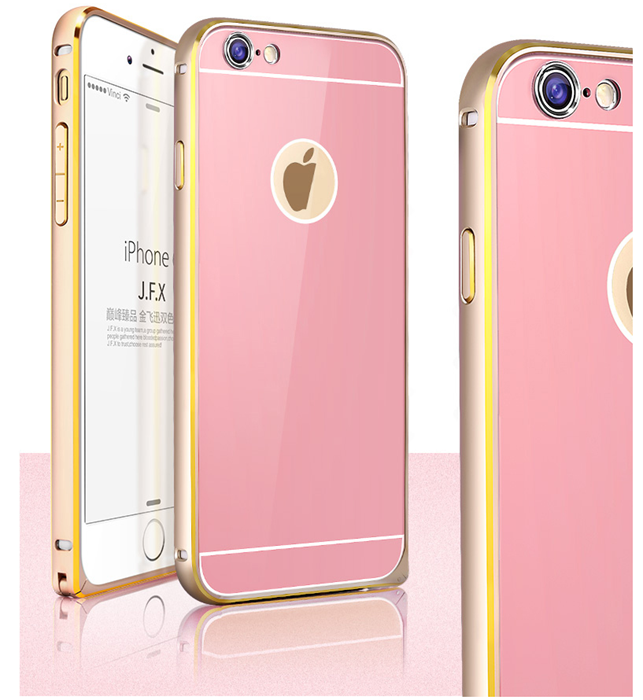 OEM JFX Metallbumper-skal till Apple iPhone 6(S) Plus (Rose gold - Gold)