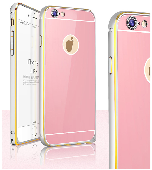 OEM JFX Metallbumper-skal till Apple iPhone 6(S) Plus (Rose Gold - Silver)