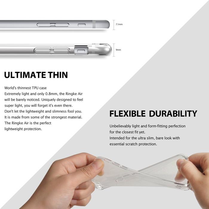 Rearth Ringke Air Ultimate Thin Skal till Apple iPhone 6S Grå