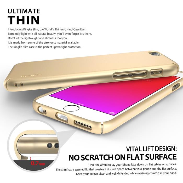 Rearth Ringke Slim Dual Coated Skal till Apple iPhone 6 / 6S - Rose Gold