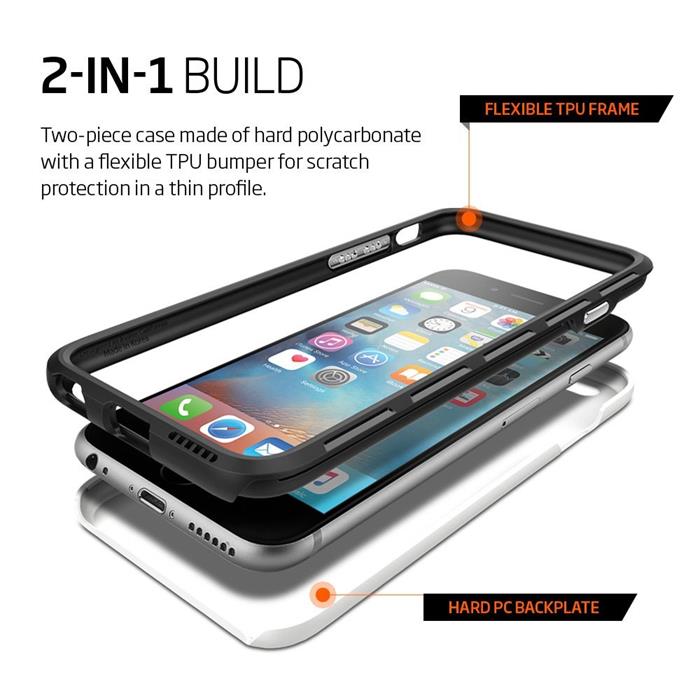 Spigen Spigen Thin Fit Hybrid Skal till Apple iPhone 6(S) Plus - Vit