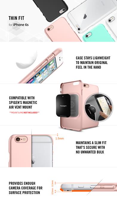 Spigen SPIGEN Ultra Thin Fit Skal till Apple iPhone 6/6S - Metallic Rose
