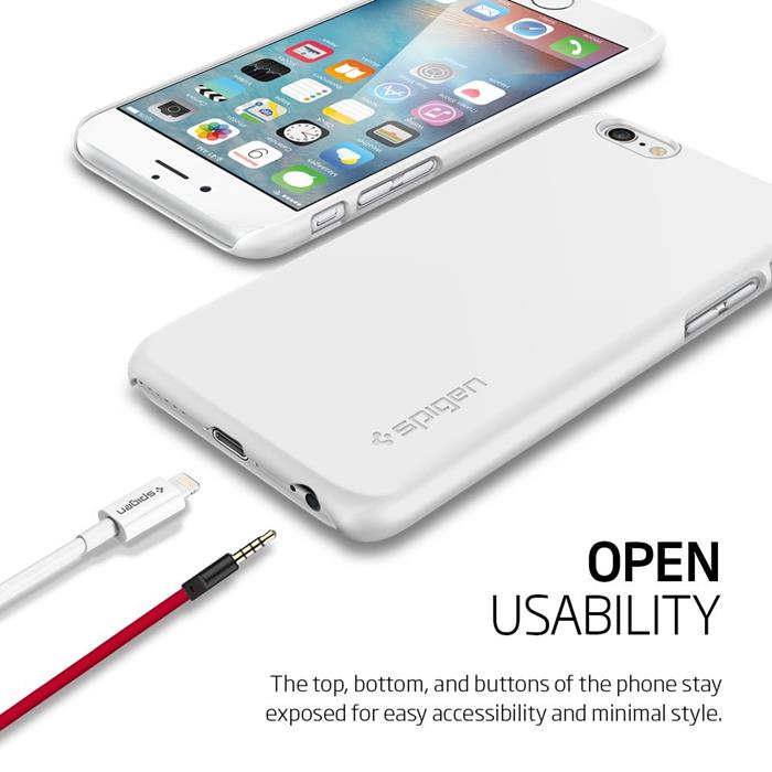 OEM SPIGEN Ultra Thin Fit Skal till Apple iPhone 6/6S (Vit)