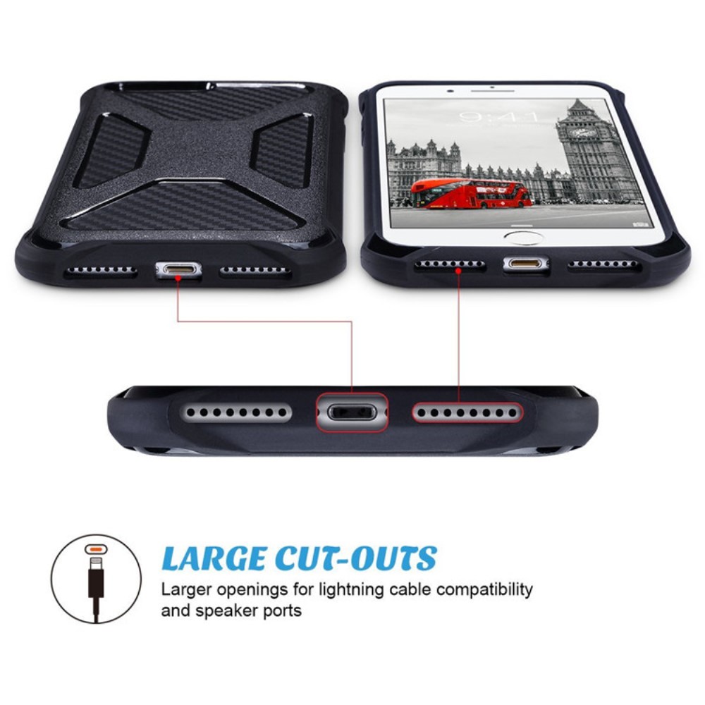 OEM 2-in-1 Mobilskal till iPhone 8 Plus / 7 Plus med bältesfodral - Röd