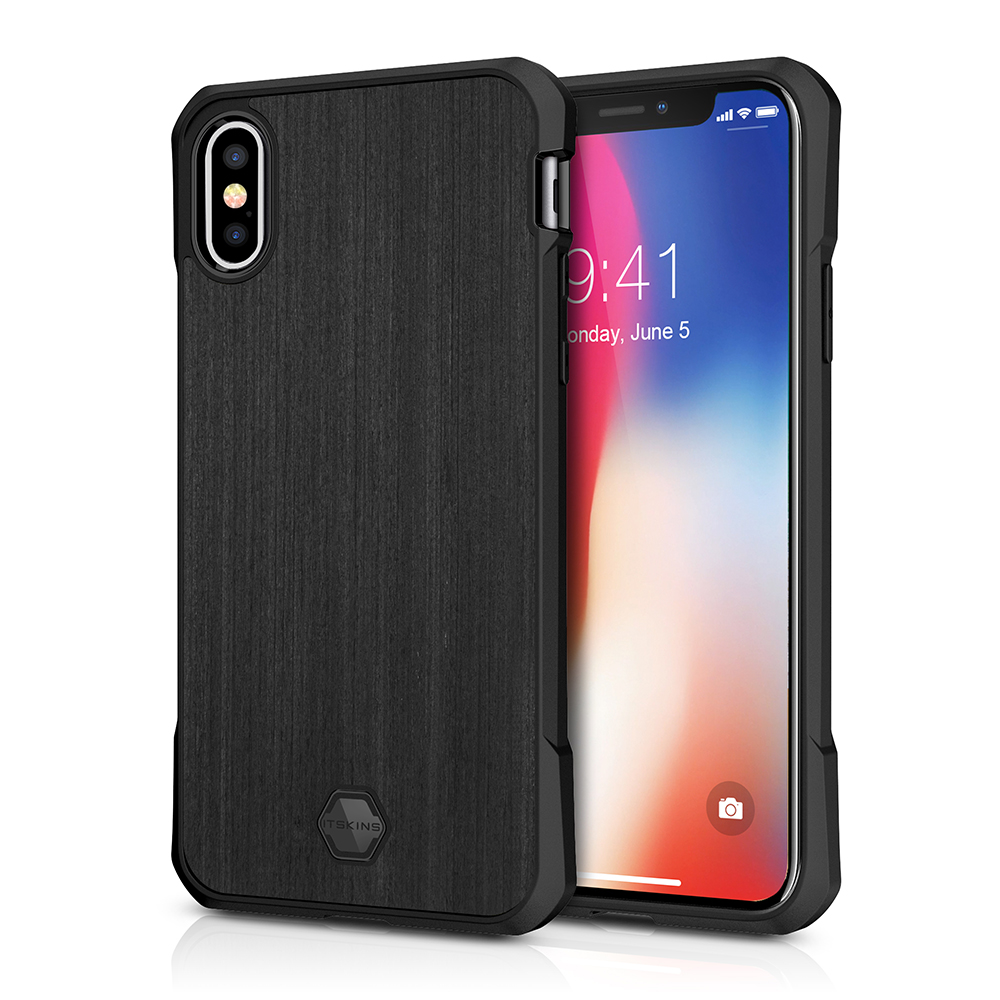 ItSkins Itskins Atom DLX Skal till iPhone XS / X - Wood Svart