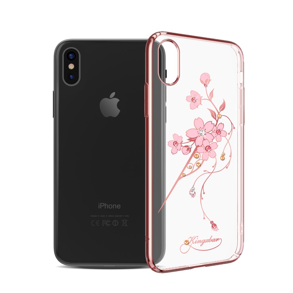 Kingxbar Kingxbar Skal Med Swarovski Stenar till iPhone XS / X - Flower Hairpin