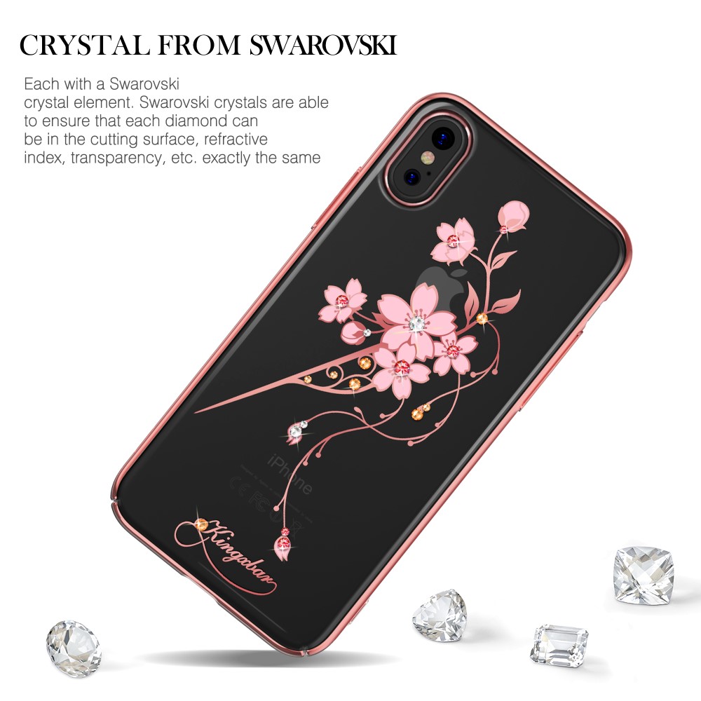 Kingxbar Kingxbar Skal Med Swarovski Stenar till iPhone XS / X - Flower Hairpin