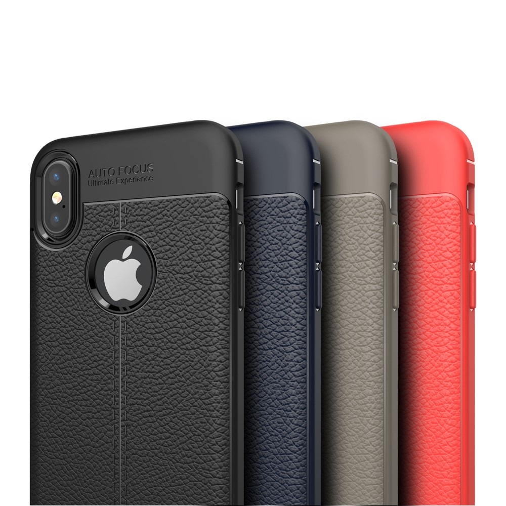 OEM Litchi Skin TPU Mobilskal till iPhone XS / X - Röd