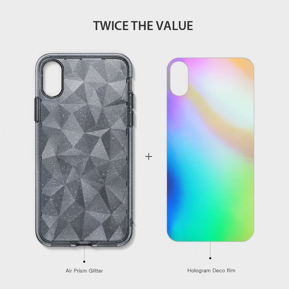 Rearth Ringke Air Prism Glitter Skal till Apple iPhone XS / X - Grå