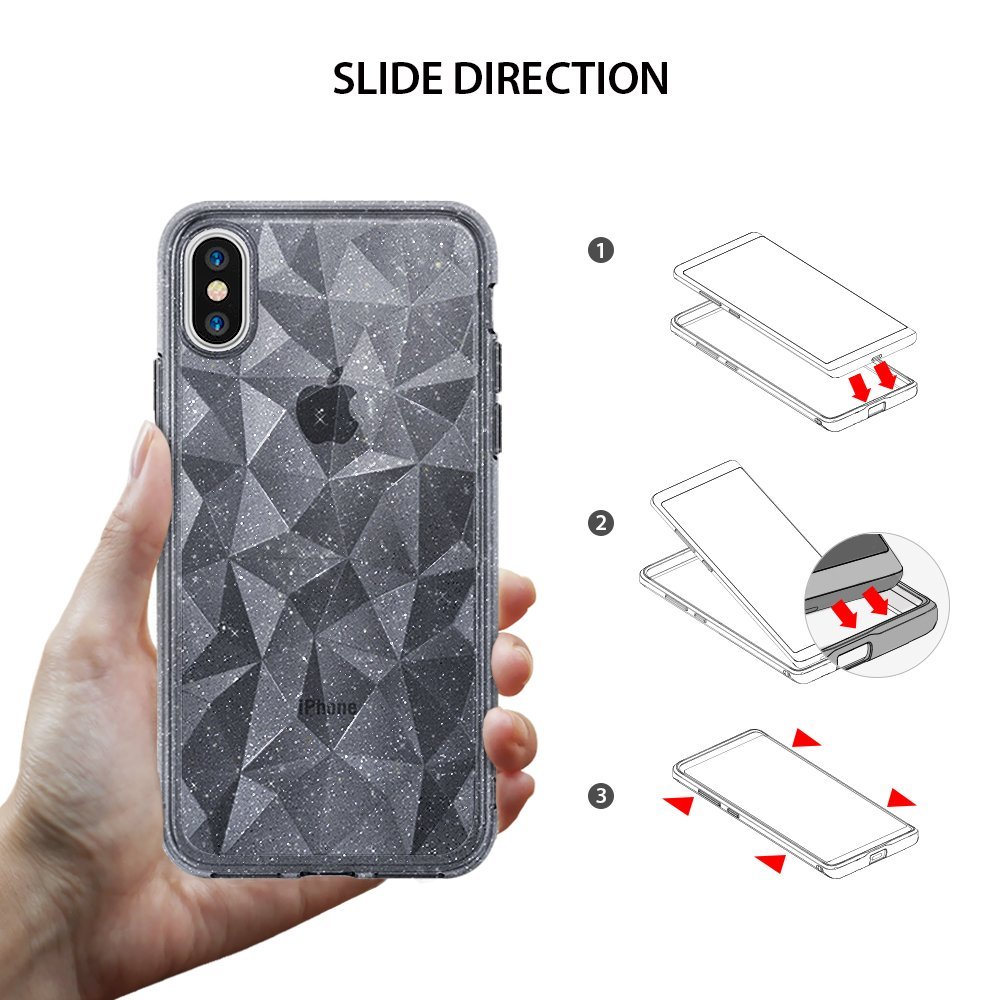 Rearth Ringke Air Prism Glitter Skal till Apple iPhone XS / X - Grå