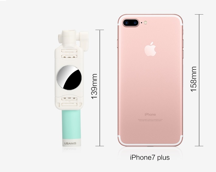 ROCK USAMS Lightning Mirror Selfiestick wire control - Svart