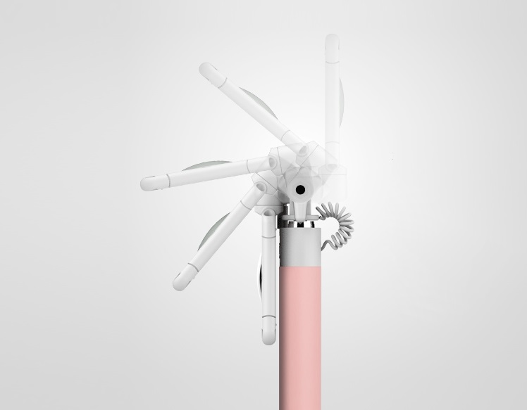 ROCK USAMS Lightning Mirror Selfiestick wire control - Svart