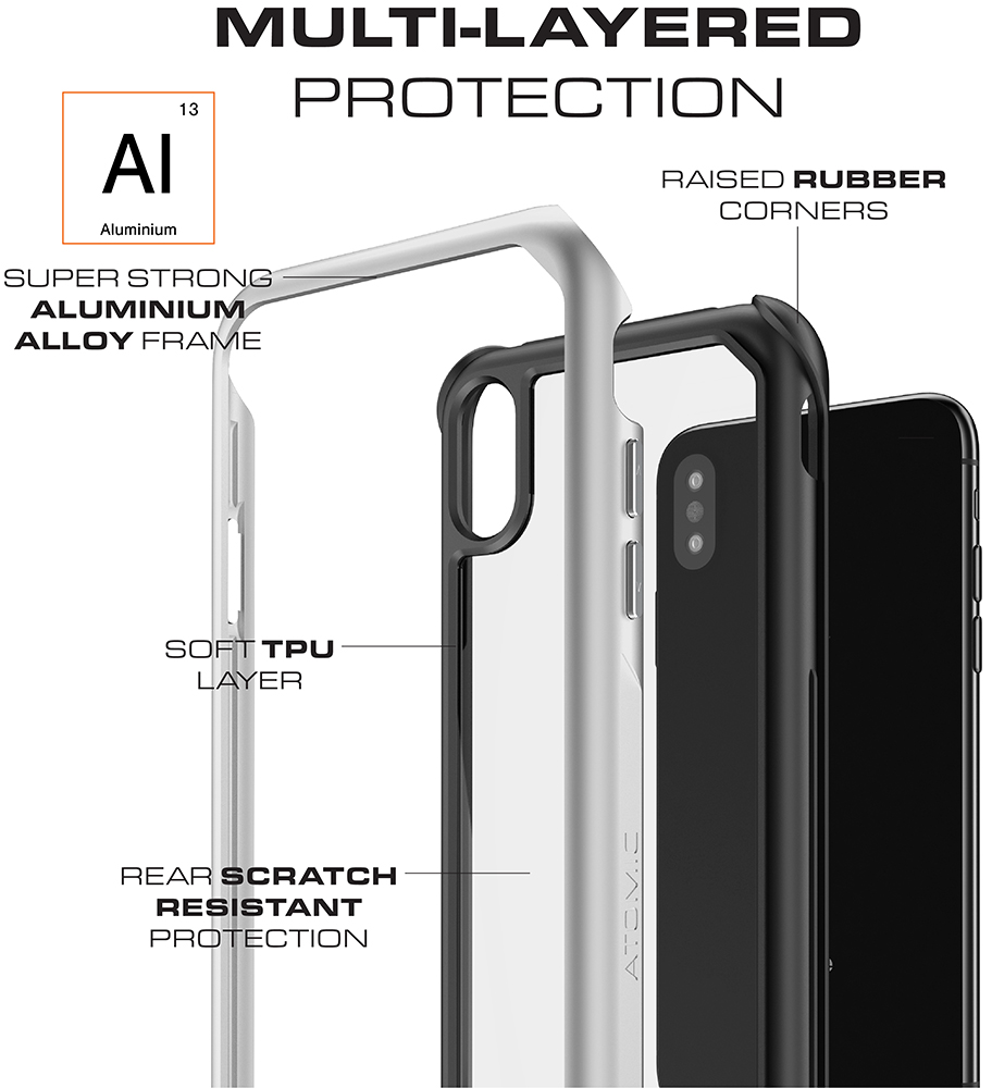 Ghostek Ghostek Atmoic Slim 2 Skal till Apple iPhone XS Max - Svart