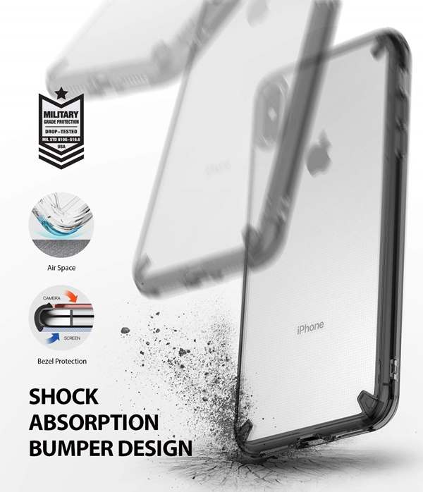 Rearth Ringke Fusion Shock Absorption Skal till iPhone XS Max - Grå
