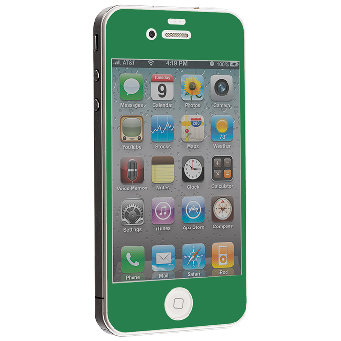 OEM Colored Härdat Glas Skärmskydd till Apple iPhone 4 / 4S - Mörk Grön