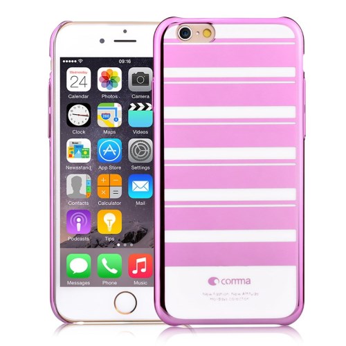 Comma COMMA Baksideskal till iPhone 6- Randig - Rosa