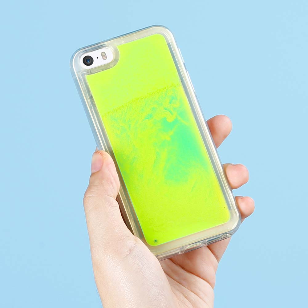 OEM Liquid Neon Sand skal till iPhone 5/5s/SE - Grön