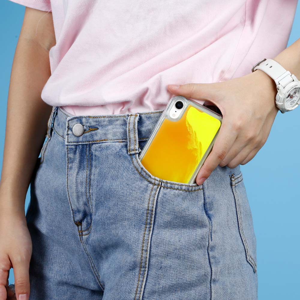 OEM Liquid Neon Sand skal till iPhone XR - Orange