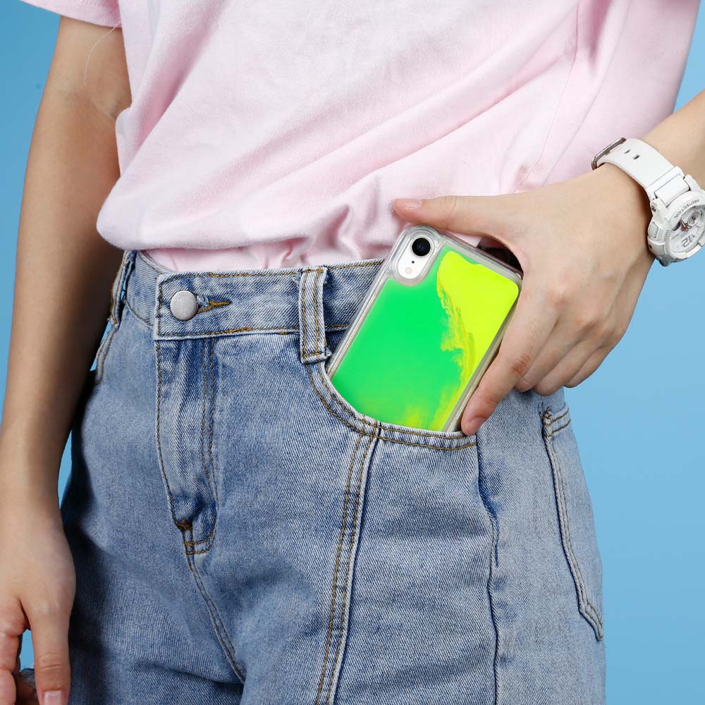 OEM Liquid Neon Sand skal till iPhone XR - Grön