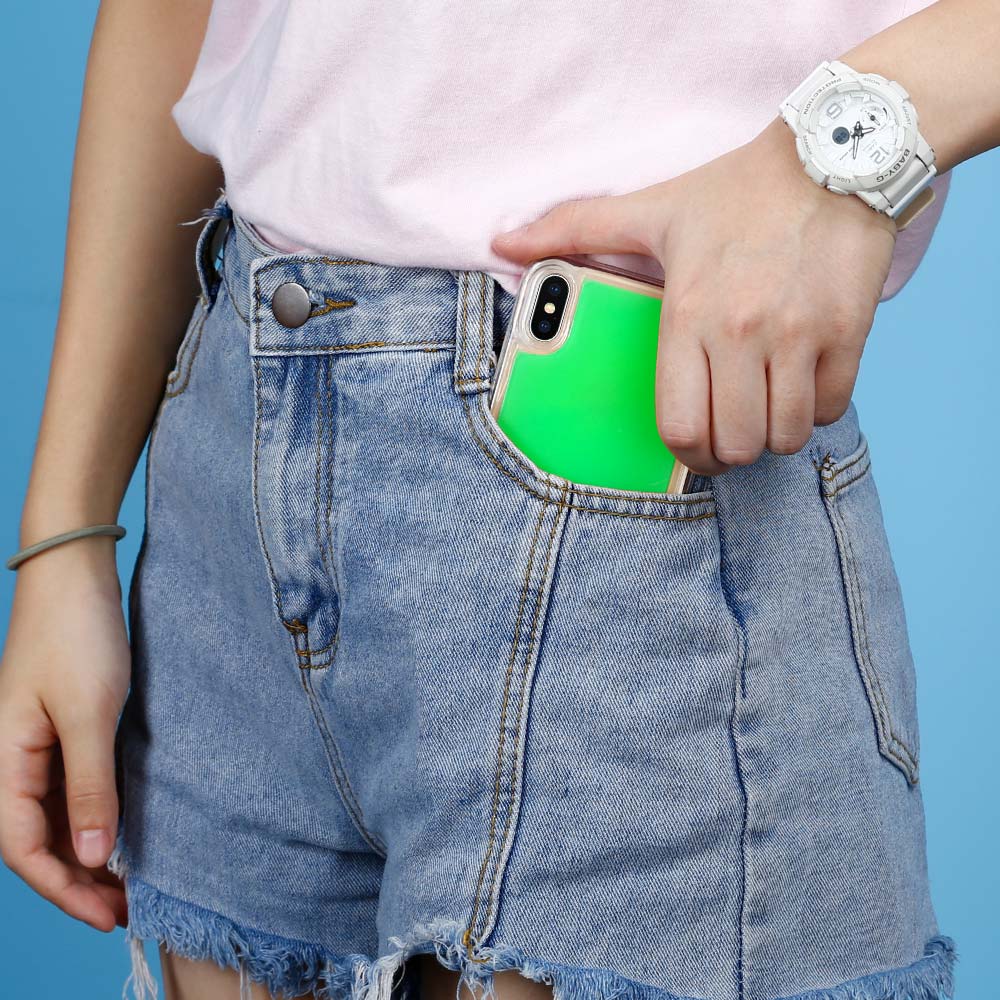 OEM Liquid Neon Sand skal till iPhone Xs Max - Grön