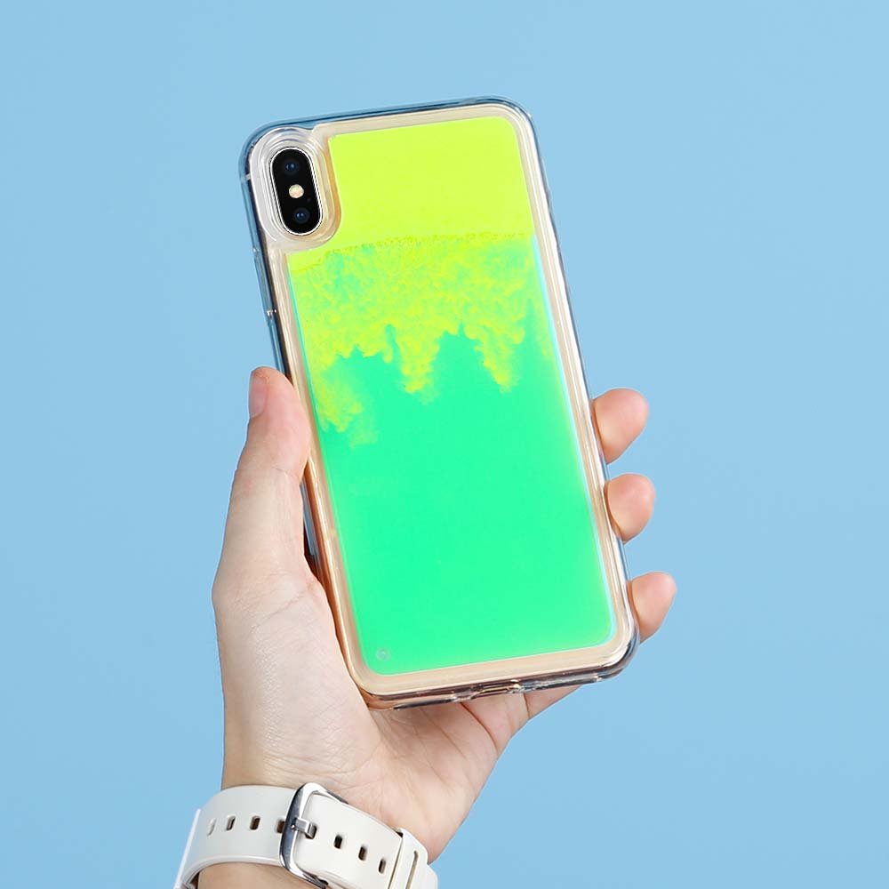 OEM Liquid Neon Sand skal till iPhone Xs Max - Grön