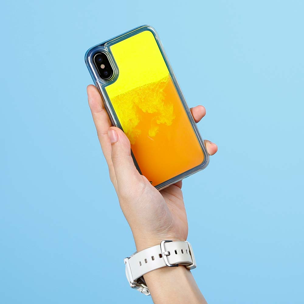 OEM Liquid Neon Sand skal till iPhone X - Orange