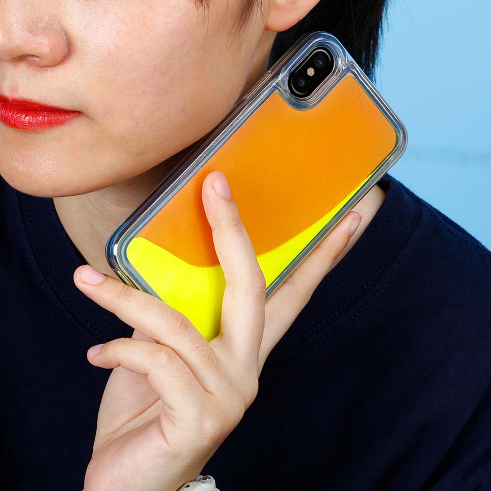 OEM Liquid Neon Sand skal till iPhone X - Orange