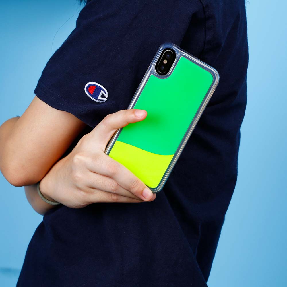 OEM Liquid Neon Sand skal till iPhone X - Grön