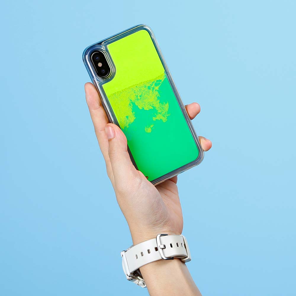 OEM Liquid Neon Sand skal till iPhone X - Grön