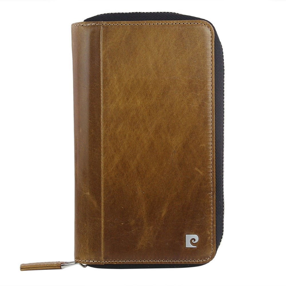 OEM Pierre Cardin plånboksfodral av läder till iPhone 6/6S - Brun