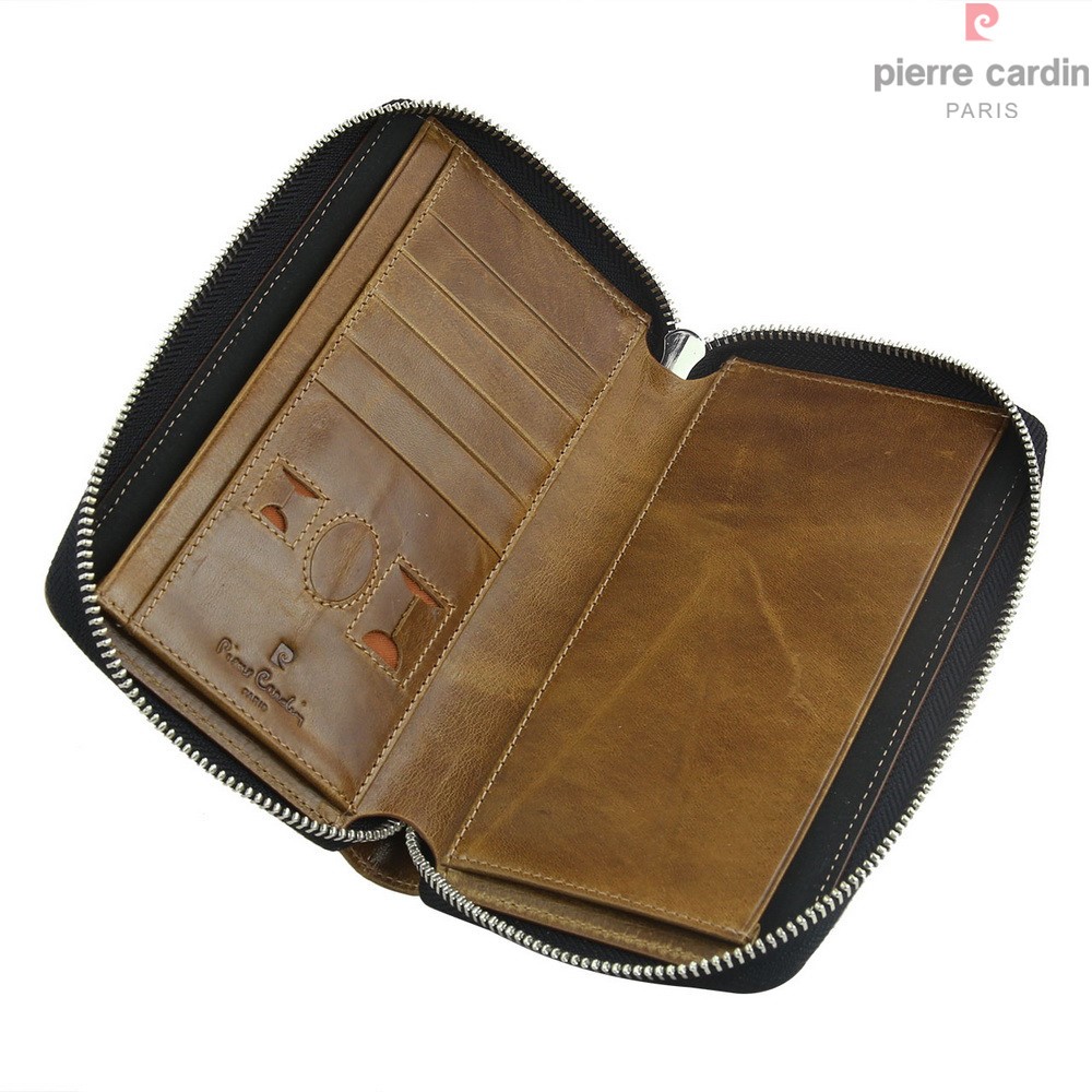 OEM Pierre Cardin plånboksfodral av läder till iPhone 6/6S - Brun