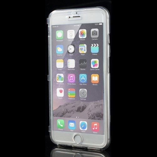 Mercury Flexiskal + Front Flap Case till Apple iPhone 6(S) Plus - Transparent