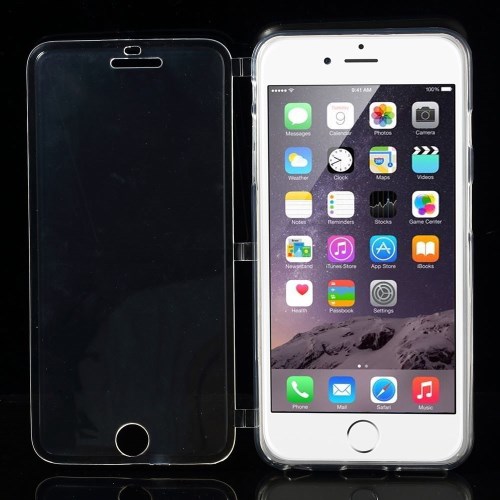 Mercury Flexiskal + Front Flap Case till Apple iPhone 6(S) Plus - Transparent