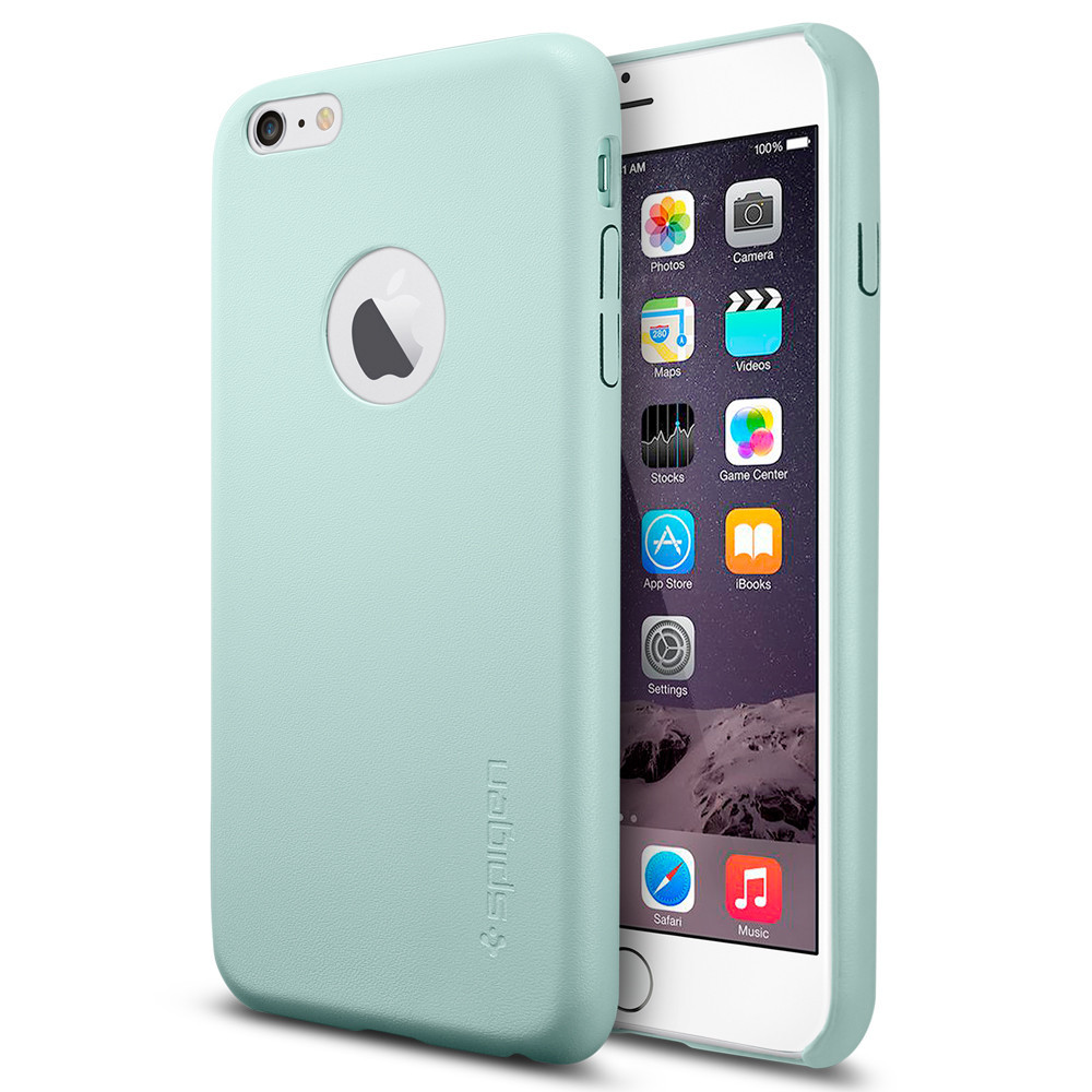 Spigen SPIGEN Leather Fit Skal till Apple iPhone 6(S) Plus - Mint