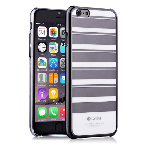 Comma COMMA Baksideskal till iPhone 6- Randig - Silver