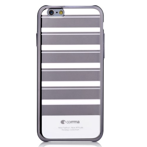 Comma COMMA Baksideskal till iPhone 6- Randig - Silver