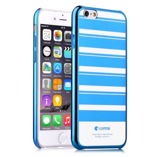 Comma COMMA Baksideskal till iPhone 6- Randig - Blå
