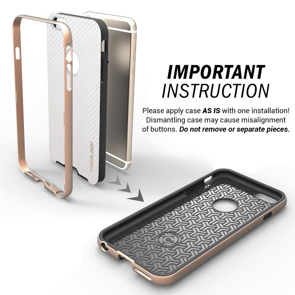 Caseology Caseology Bumper Frame Skal till Apple iPhone 6(S) Plus - Carbon Vit