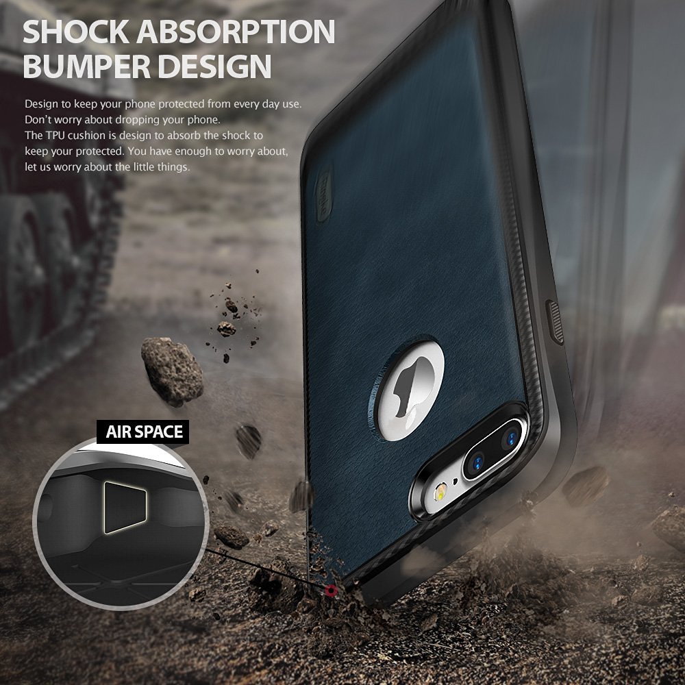 Rearth Ringke Leather Style Skal till Apple iPhone 7 Plus - Brun