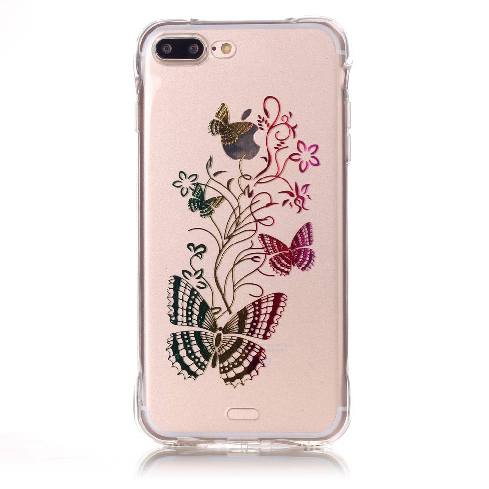 OEM TPU Mobilskal till iPhone 7 Plus - Färgrika Fjärilar