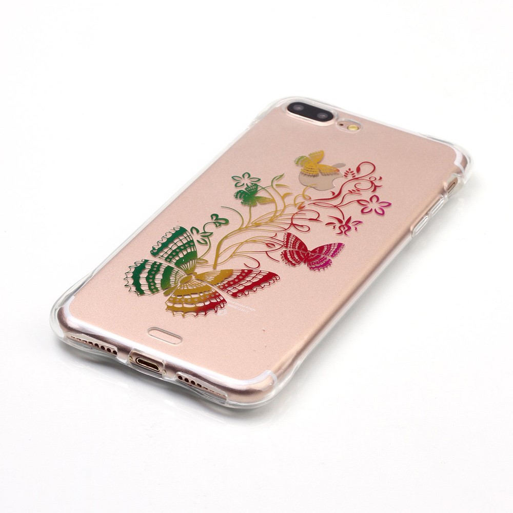 OEM TPU Mobilskal till iPhone 7 Plus - Färgrika Fjärilar