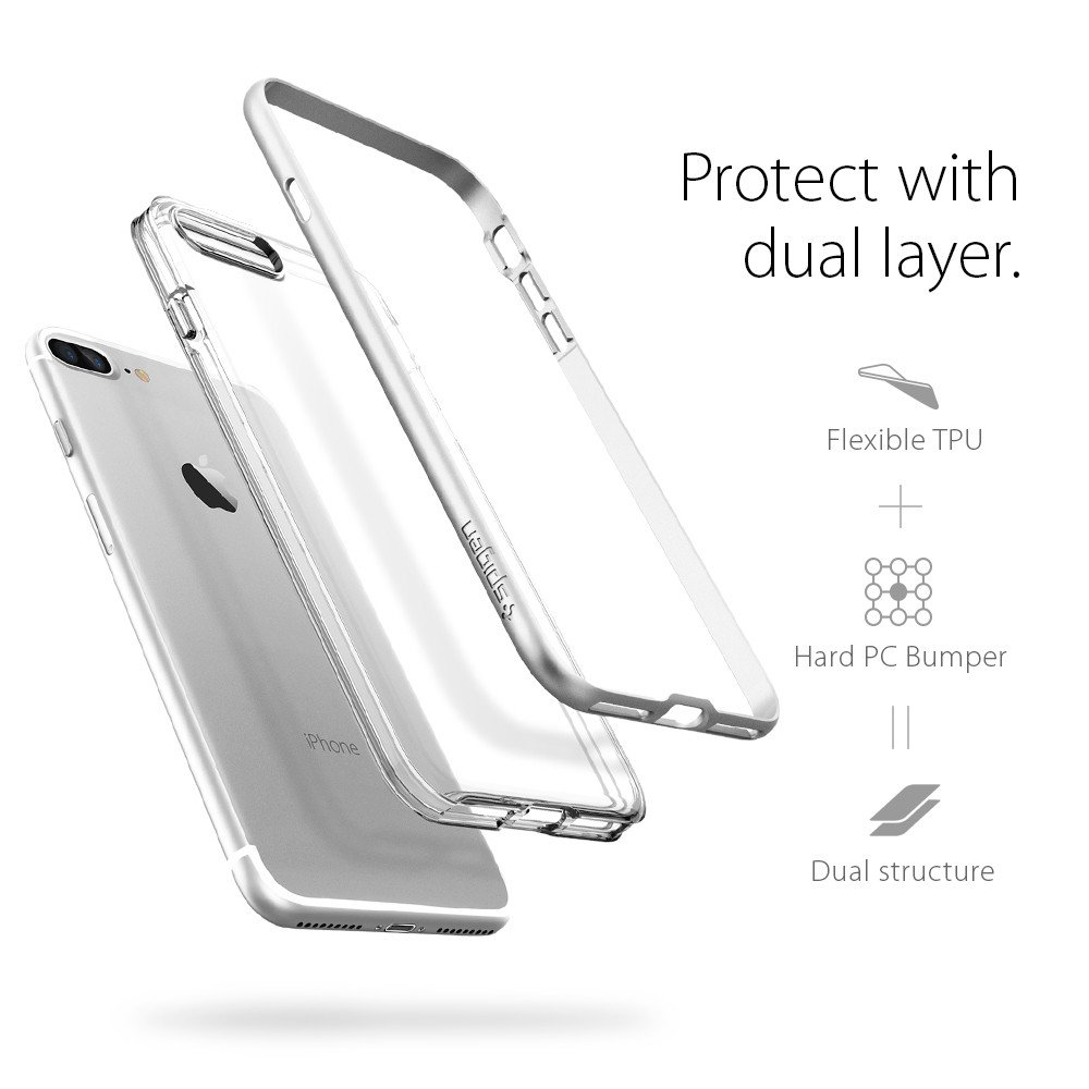 Spigen SPIGEN Neo Hybrid Crystal Skal till Apple iPhone 7 Plus - Silver