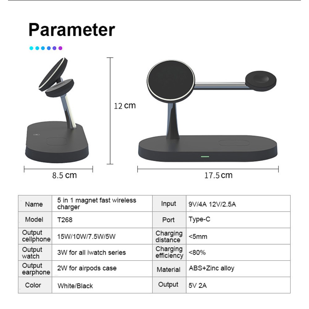 Tech-Protect 4-i-1 Trådlös Laddare Magsafe iPhone Apple Watch AirPods