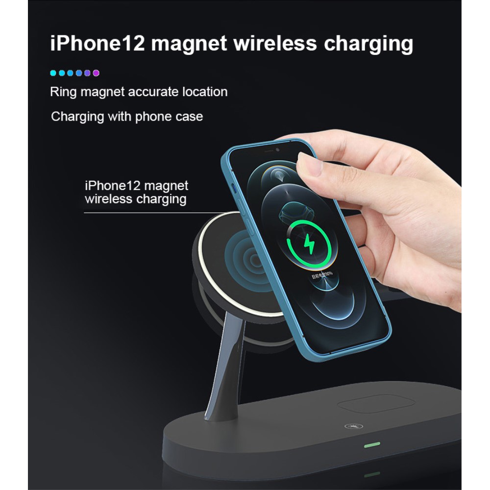 Tech-Protect 4-i-1 Trådlös Laddare Magsafe iPhone Apple Watch AirPods